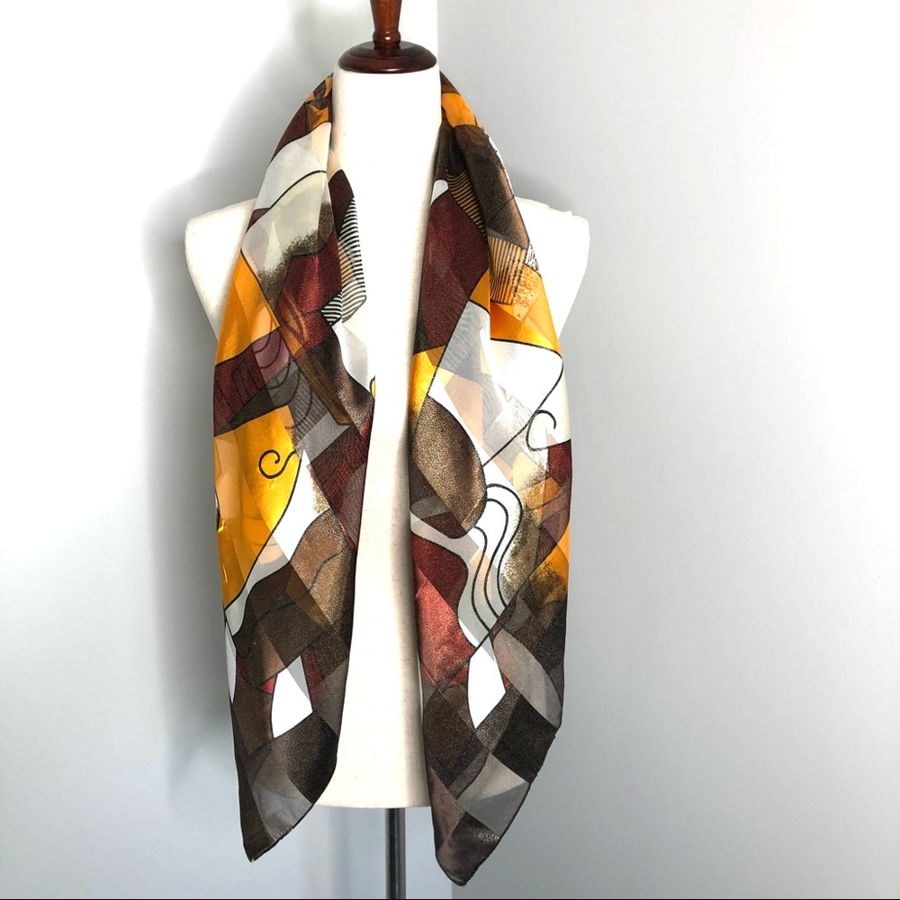Artistic Multi-Color Abstract Design Scarf - image 3